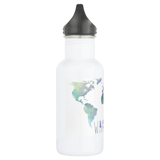 Bouteille d'eau d'aquarelle d'envie de voyager (Gauche)