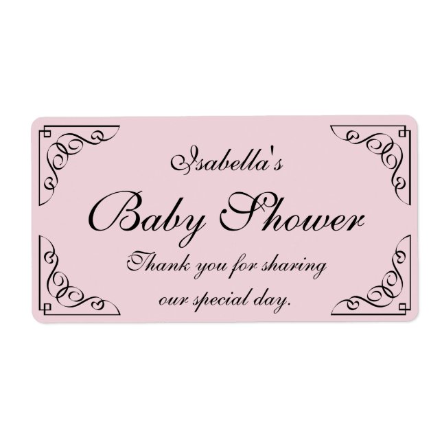 Bouteille d'eau de baby shower fleurie étiquettes (Devant)