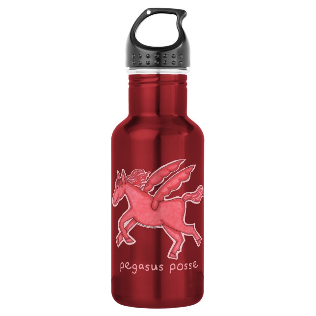 Bouteille d'eau de bande de Pegasus (rouge) (Devant)