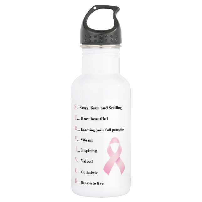 Bouteille d'eau de cancer du sein (Devant)
