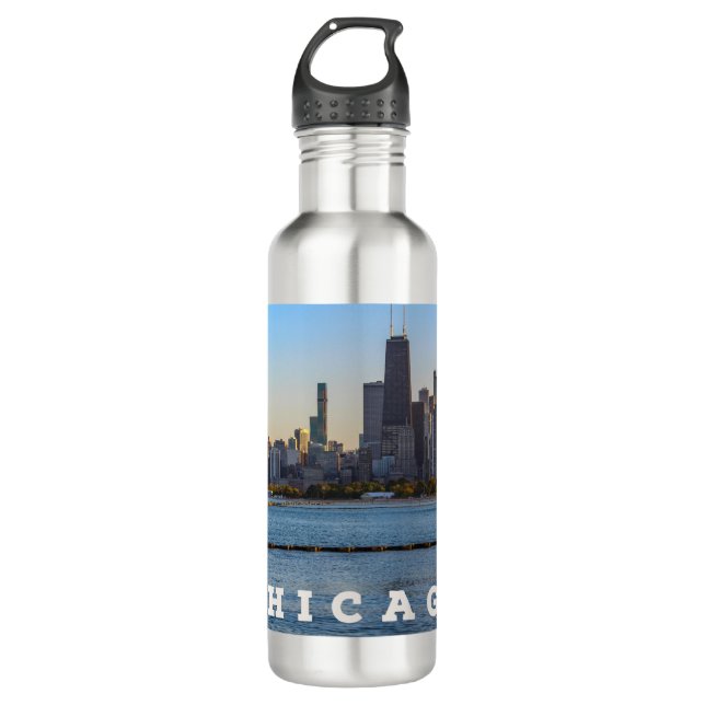 Bouteille d'eau de Chicago Skyline (Devant)