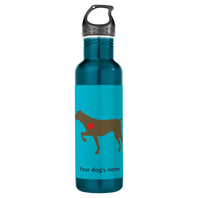Bouteille d'eau de coeur de logo (Devant)