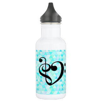 Bouteille d'eau de coeur de musique
