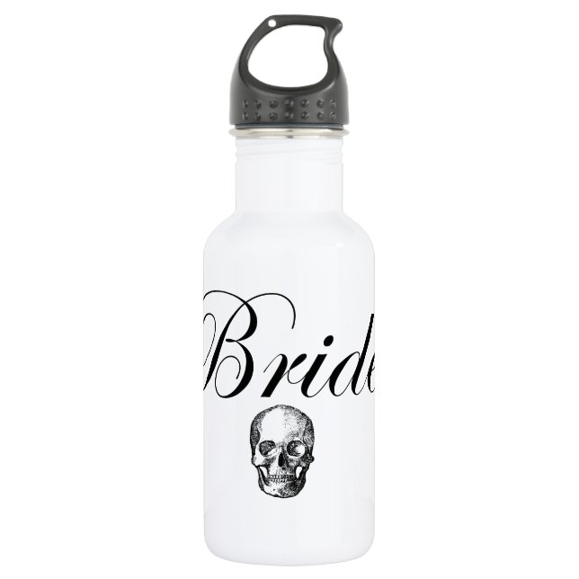 Bouteille d'eau de crâne de Goth de jeune mariée (Devant)