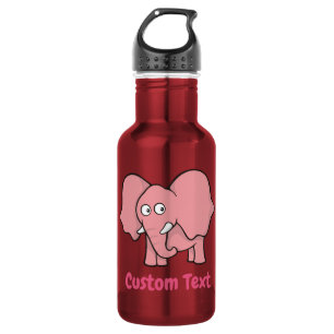 Bouteille d'eau de dessin animé éléphant rose