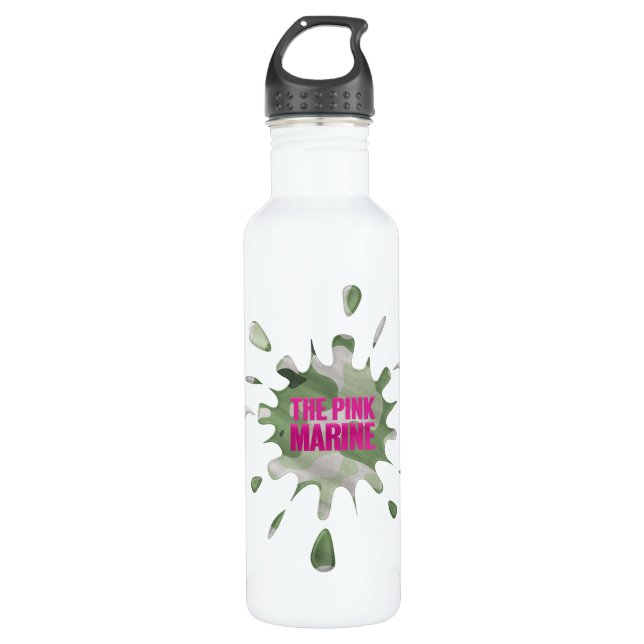 Bouteille d'eau de fond de Camouflage marin rose (Devant)