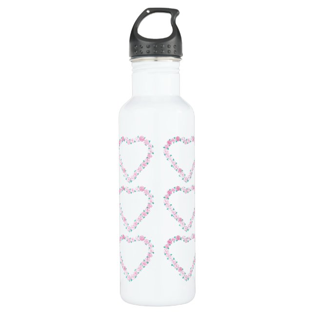 Bouteille d'eau de guirlande de coeur de rose de (Devant)