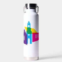 Bouteille d'eau de l'église arc-en-ciel