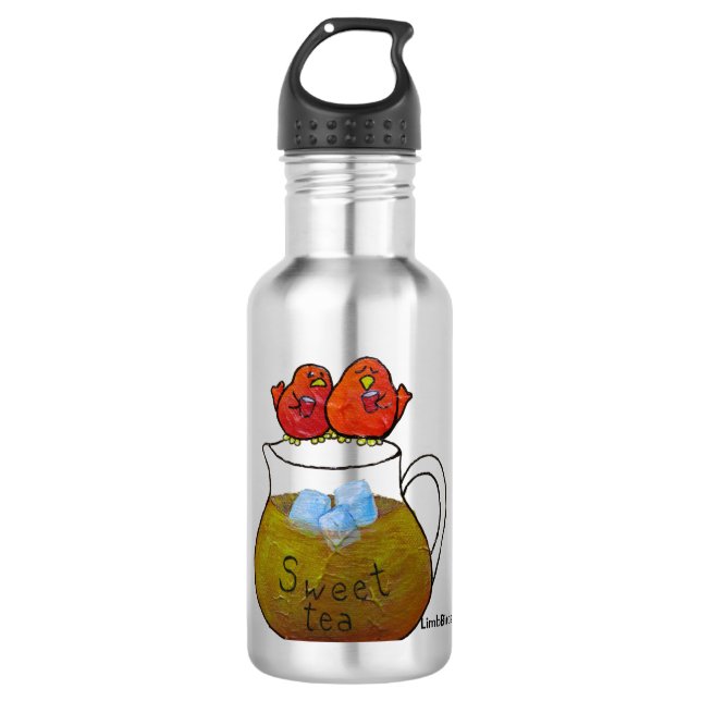 Bouteille d'eau de LimbBirds (18 onces), acier (Devant)