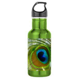 Bouteille d'eau de plume de paon moussant