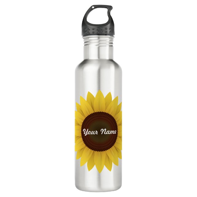 Bouteille d'eau de tournesol personnalisée (Devant)