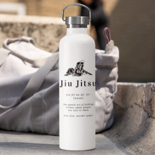 Bouteille D'eau Définition drôle de Jiu Jitsu   Monogramme personn