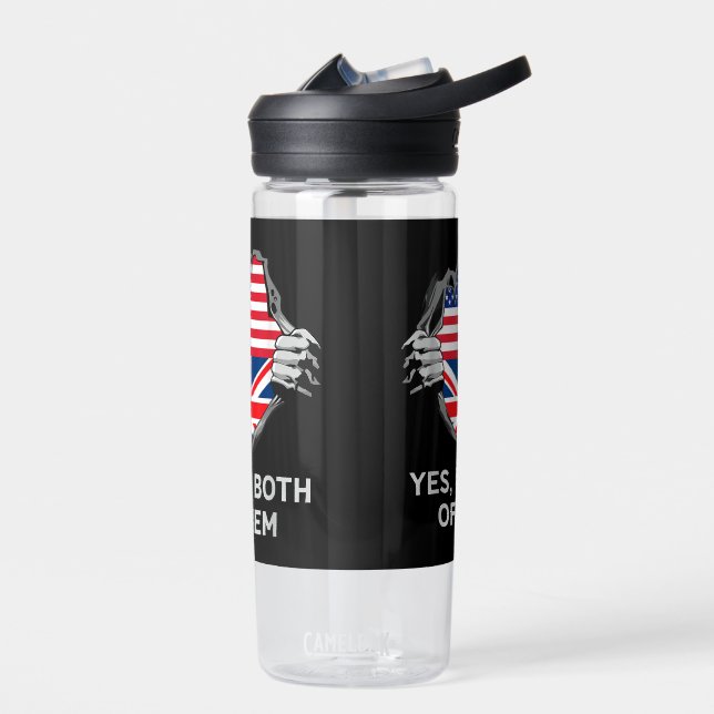 Bouteille D'eau Demi-Américain Moitié Anglais USA Angleterre Drape (Gauche)
