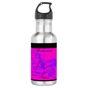 Bouteille D'eau Demoiselle d'honneur personnalisée rose sirène 
