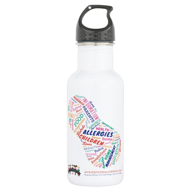 Bouteille d'eau des allergies alimentaires de mon (Devant)