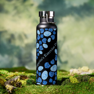 Bouteille D'eau Des nuances de blues personnalisées nommées