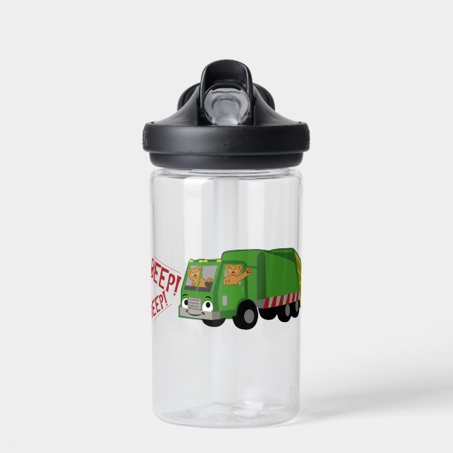 Bouteille D'eau Des ours conduisant un camion-poubelle (Avant)