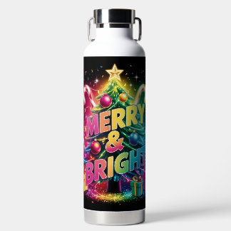 Bouteille D'eau Design de Noël brillant et audacieux - Joyeux vaca