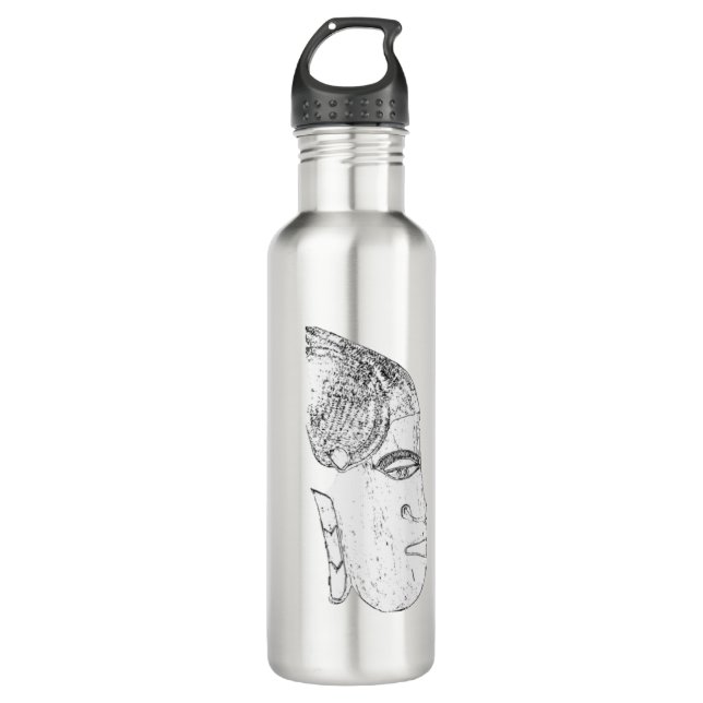 Bouteille D'eau design tête femme africaine (Devant)