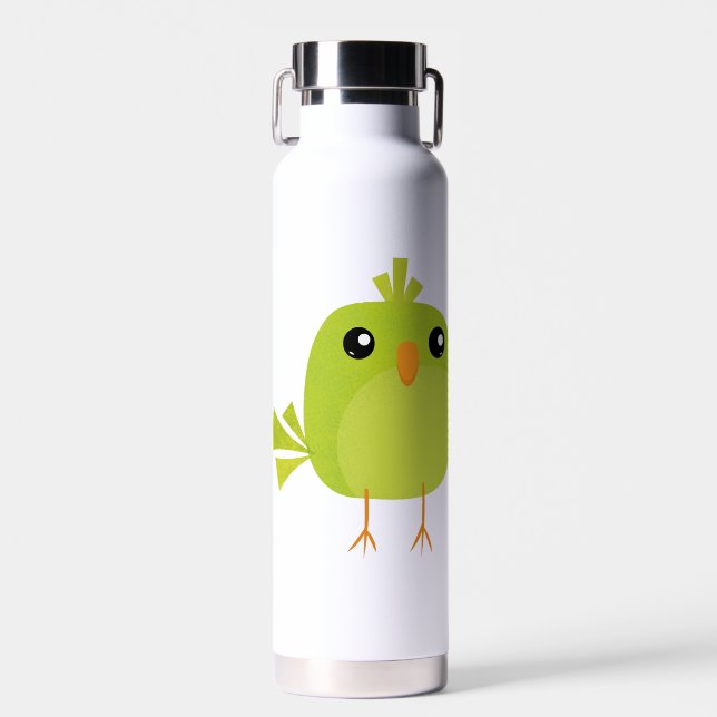 Bouteille D'eau Dessin animé d'oiseau vert   (Avant)