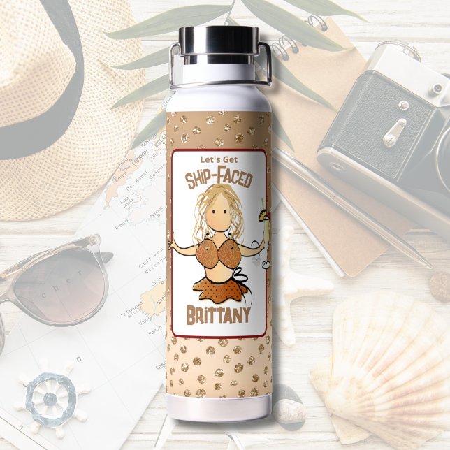 Bouteille D'eau Dessin animé féminin drôle Bikini Pailleté Fête à  (Créateur téléchargé)