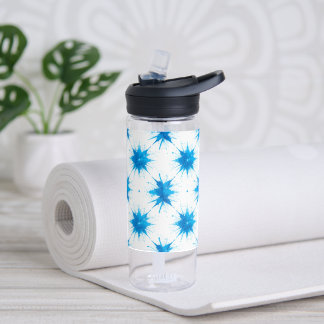 Bouteille d'eau d'été de bleu géométrique frais