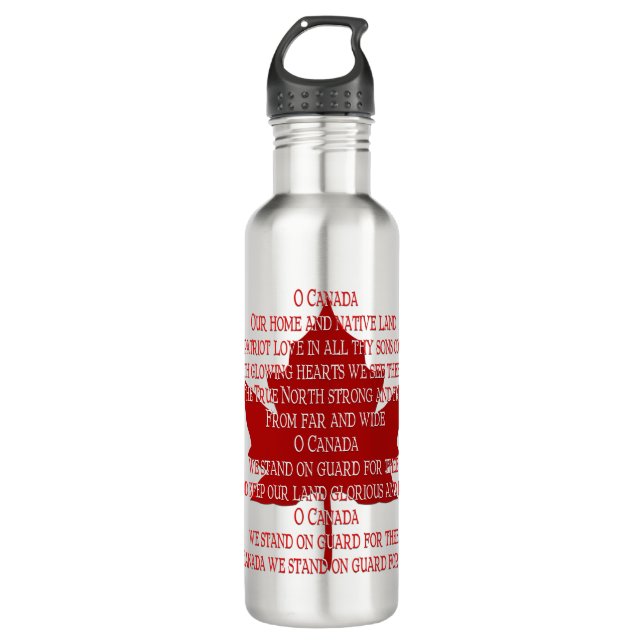 Bouteille d'eau d'hymne Canada Souvenir sportif du (Devant)