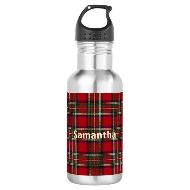 Bouteille d'eau Diagonal Red Plaid Design (Devant)