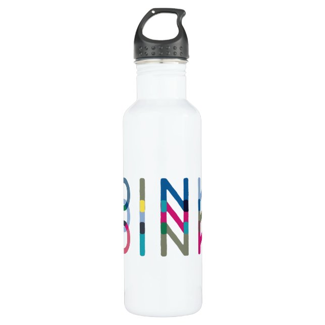 Bouteille D'eau Dink Pickleball amusant Chic Bleu Vert Rose Jaune (Devant)