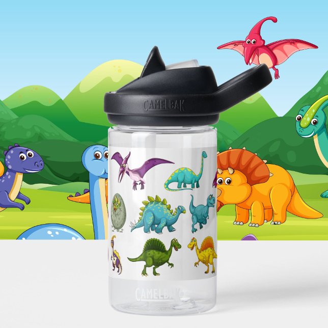Bouteille D'eau Dinosaur Garçons Personnaliser Nom Durable (Créateur téléchargé)