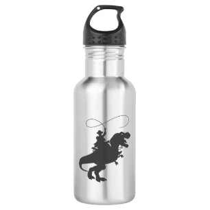 Bouteille D'eau Dinosaure de cow-boy à l'époque préhistorique