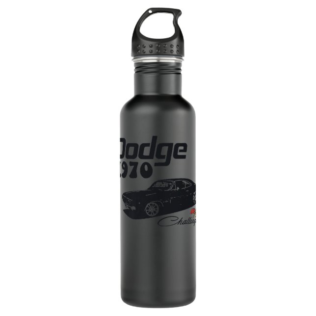 Bouteille D'eau Dodge Challenger Muscle Car American Flag 4th July (Devant)