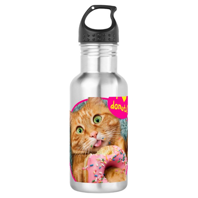 Bouteille D'eau Donateur mangeant des chats (Devant)