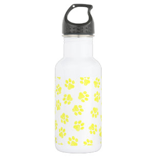 Bouteille D'eau Doodle Paws, pattes de chien, pattes jaunes