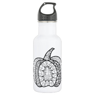Bouteille D'eau Doodles d'Halloween boho mandala citrouilles Autom