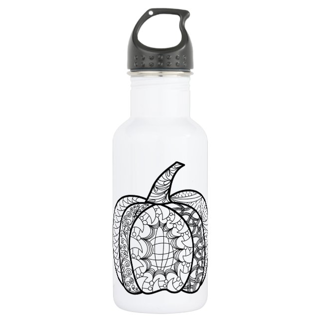 Bouteille D'eau Doodles d'Halloween boho mandala citrouilles Autom (Devant)