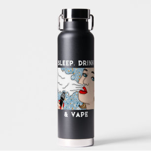 Bouteille D'eau Dormir, Boire et Vape Pop Art Style Dame