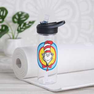 Bouteille D'eau Dr. Seuss   Graphisme de tête de Chat dans le Chap