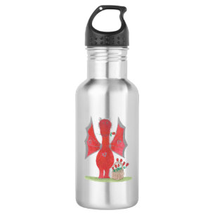 Bouteille D'eau Dragon aux Roses Rouges