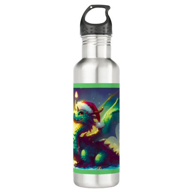 Bouteille D'eau Dragon de Noël 3 (Devant)