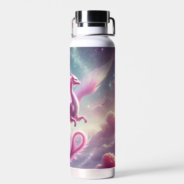 Bouteille D'eau Dragon rose (Arrière)