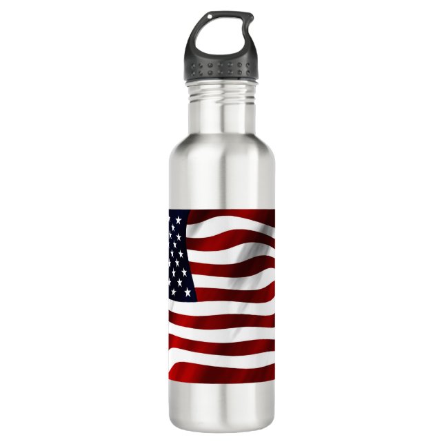 Bouteille D'eau Drapeau américain  (Devant)