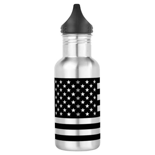 Bouteille D'eau drapeau américain noir (Gauche)