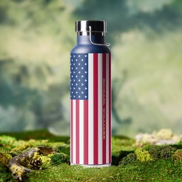 Bouteille D'eau Drapeau américain Patriotique Personnalisé Monogra
