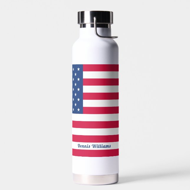 Bouteille D'eau Drapeau américain | Personnalisé (Gauche)