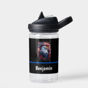Bouteille D'eau Drapeau américain USA Aigle Roses Rouge Blanc Bleu