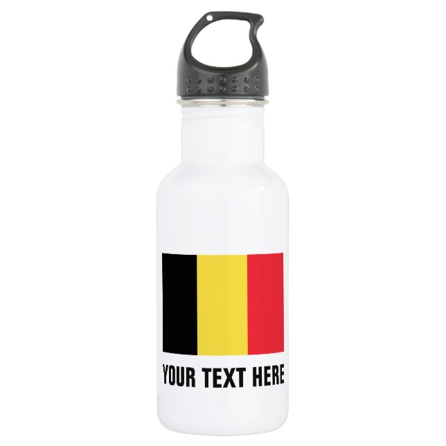 Bouteille d'eau drapeau belge personnalisée pour l (Devant)