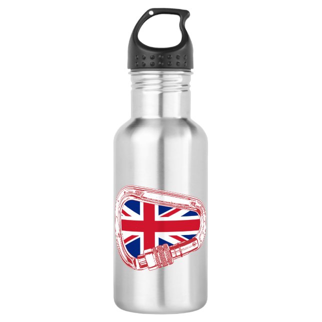 Bouteille D'eau Drapeau britannique Escalade carabiner (Devant)
