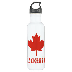 Bouteille D'eau Drapeau canadien Feuille d'érable rouge Canada Nom