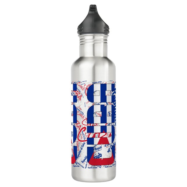 Bouteille D'eau Drapeau Cuba patriotique (Droite)